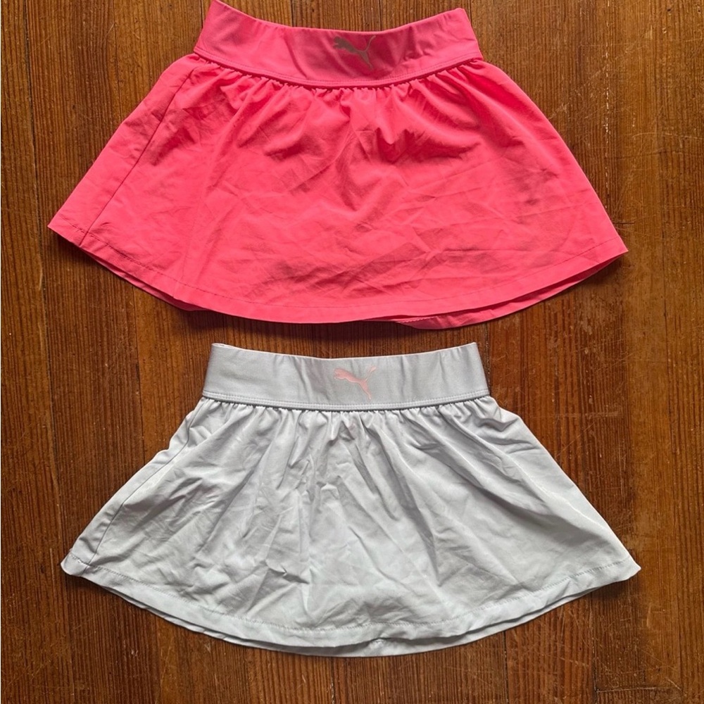 Set of 2 Puma Pink and Powder Blue Athletic Skirts with built in Shorts size 6